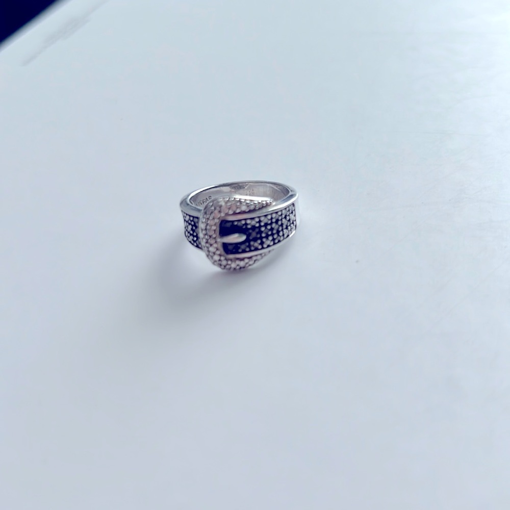 Black and silver ring